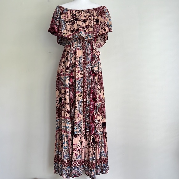 Jaase Dresses & Skirts - Jaase Handmade Off the Shoulder Boho Maxi Dress